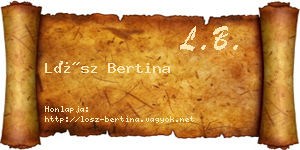 Lősz Bertina névjegykártya